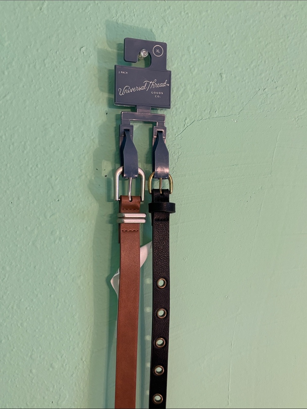 Universal Thread Black and Brown Women’s Belt Duo with Metal Buckles